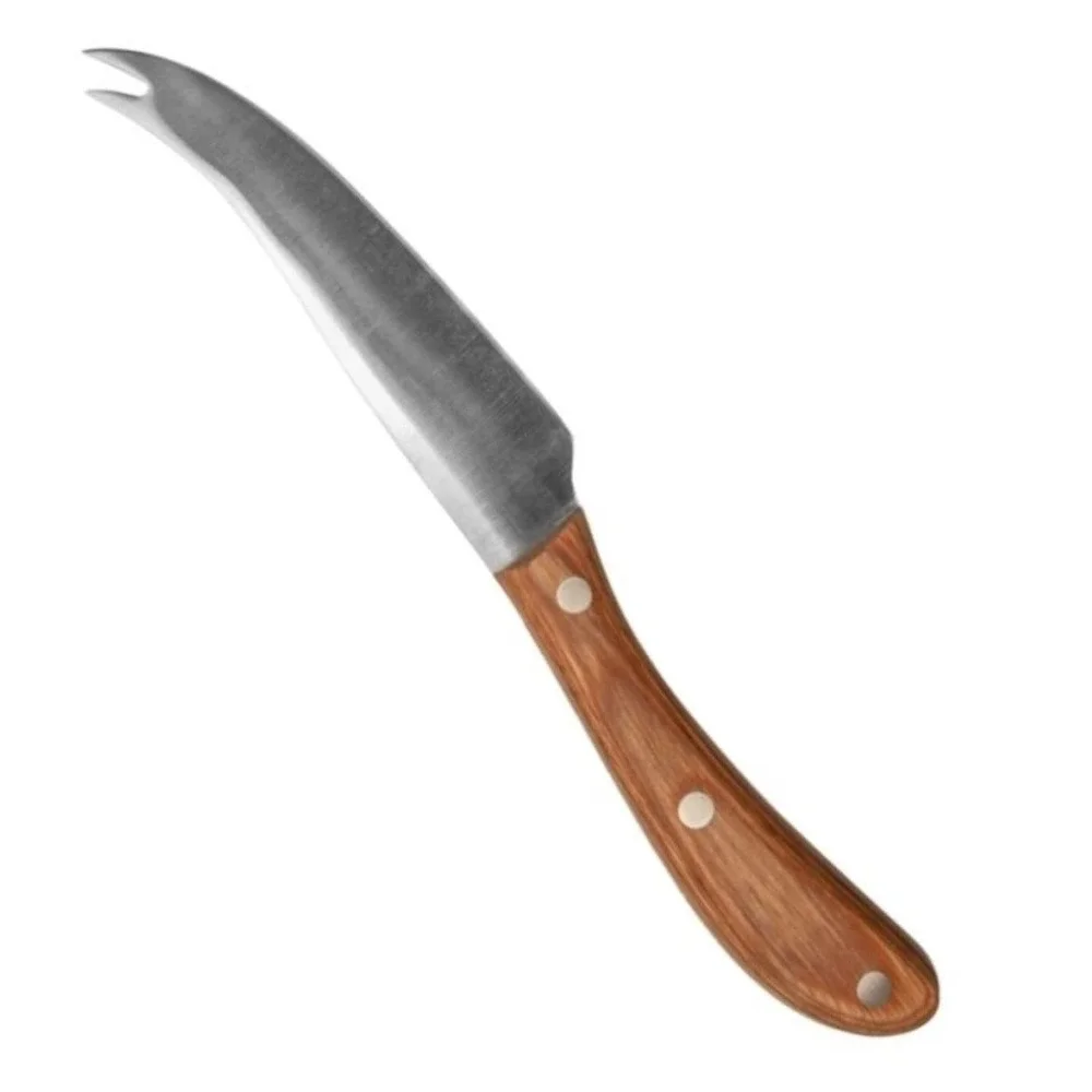Danesco Cheese Knife Set Unisex OS Brown New 2 Piece Stainless Steel Wood Handle